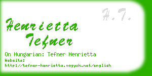 henrietta tefner business card